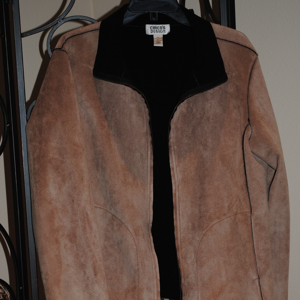 Chico's light weight Suede Jacket Size 2